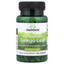 Swanson, Full Spectrum Ginkgo Leaf, 60 mg, 120 Capsules