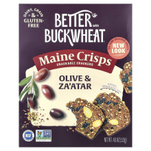 Better with Buckwheat, Better met Buckwheat, Maine Crisp Buckwheat Crackers, Olijf & Za'atar, 4 oz (113 g)