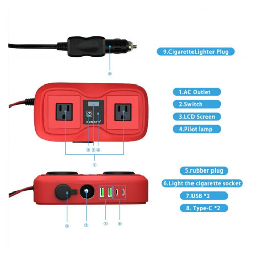 200W12V bilomformer – ren sinusbølge 1