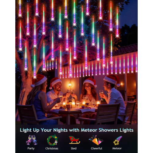 Εξωτερικά φώτα LED μετεωριτών 8 σωλήνων 30cm 1