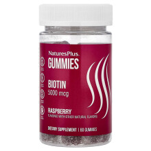 NaturesPlus, Witamina Biotyna w formie guma, Róż, 5 000 mcg, 60 Guma