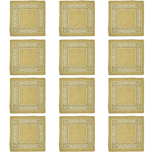Pacote com 12 bandanas básicas de algodão com estampa paisley, 56 x 56 cm (22 x 22 polegadas). 1