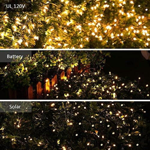 Mini luzes de Natal de 10 metros com 100 LEDs brancos quentes e certificação UL. 2