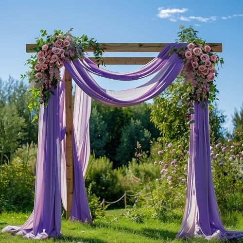 Lavendel Lilla Transparent Polyester Bryllupsbue Drapering2 1