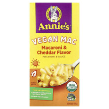 Macarrão Vegano Orgânico, Annie's Homegrown, Macarrão e Cheddar, 6 oz (170 g)