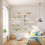 Wandgemonteerde houten plank organizer 37x37cm wit 5
