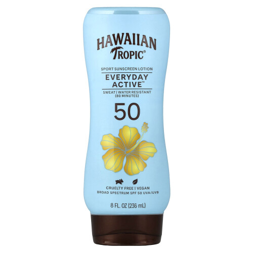 Hawaiian Tropic Protector Solar Deportivo, SPF 50, Light Tropical, 8 fl. oz (236 ml)