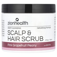 Zion Health, Szczoteczka i Szampon dla Włosów z Biotyną, Fioletowy Grejpfrut Peonia, 4 oz (113 g)