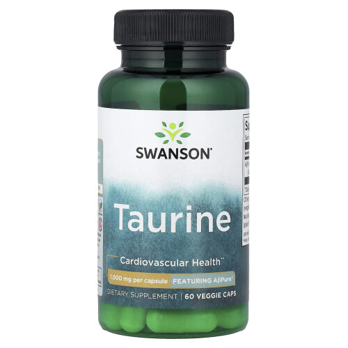 Swanson, Taurín, 1 000 mg, 60 Veggie Kapsulí