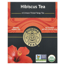 Buddha Teas, Ceai Herbal Organice, Flori de Hibiscus, 18 Pungi de Ceai, 0.95 oz (27 g)