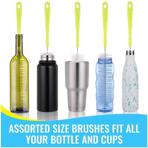 5 Pcs Baby Bottle Bristle Cleaning Brushes Set Long Handle Multi-Functional Bottle Cup Brush Kitchen Tools 1