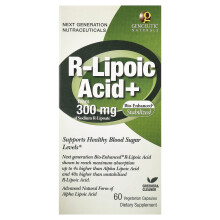 Genceutic Naturals, Acido R-Lipoico+, 300 mg, 60 Capsule vegetariani