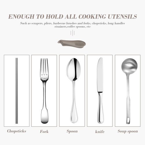 Heat Resistant Spoon Holder for Pot Silicone Grey 1Pc 2