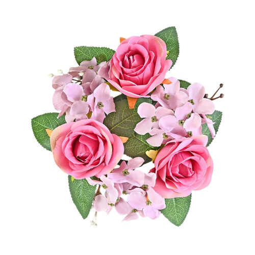 Simuleret rose- og hortensiakrans 10,6 tommer 1