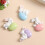 Rabbit Holding Egg Fridge Magnets Set Resin 6pcs 2