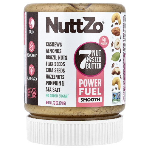 Nuttzo, Power Fuel, 7 Νούτ & Σιτάρι Μελί, Σμooth, 12 oz (340 g)