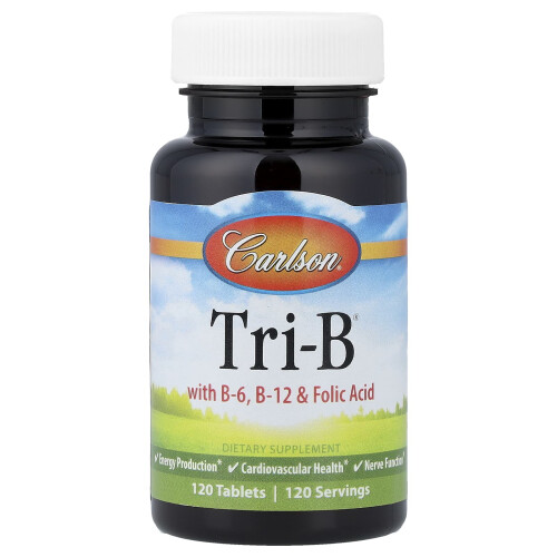 Carlson, Tri-B com B-6, B-12 e Ácido Fólico, 120 Comprimidos