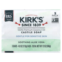 Kirk's, Zachte Castile Seep, Ontspannende Aloë Vera, 3 Stukken, 4 oz (113 g) Elke