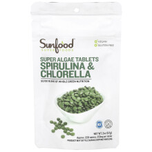 Sunfood, Espirulina y Clorofila, Tabletas de Algas Superiores, 250 mg, 228 Tabletas, 2 oz (57 g)