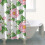 Cortina de chuveiro com estampa floral, 91 x 183 cm (36 x 72 polegadas), com 12 ganchos. 4