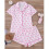 Women's pink bow print pajama set short sleeve 3
