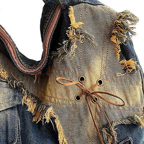 Τσάντες Tote Denim για γυναίκες, ανδρικές τσάντες ώμου crossbody, casual, ρετρό, μεγάλης 2