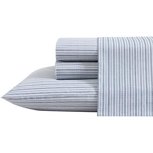 Cotton Percale Twin Sheet Set Light Blue 1