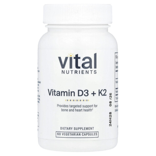 Vital Nutrients Vital Nutrients, K2-7 + D3, 60 Βιολογικά Κپسούλες