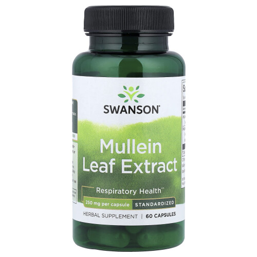 Swanson, Mullein Leaf Extract, 250 mg, 60 Kapsler