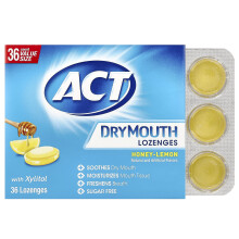 Act, Torka i munnen Lozenges med Xylitol, Honung-Lim, 36 Lozenges