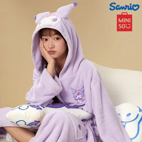Γυναικεία Μπουρνούζι Kuromi Kawaii My Melody Άνετη Πιτζάμα με Μακρυμάνικο Κινούμενα Σχέδια 1