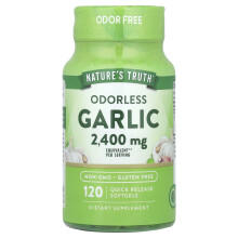 Nature's Truth, High Strength Odorless Garlic, 2,400 mg, 120 Gyors Kiadású Puhatest (1,200 mg per Puhatest)