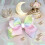 Rainbow Hair Bows Satin 5.5 Inch 4 pcs 7
