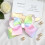 Rainbow Hair Bows Satin 5.5 Inch 4 pcs 8
