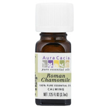 Aura Cacia, Olio Essenziale Puro al 100%, Camomilla Romana, 0.125 fl oz (3.7 ml)