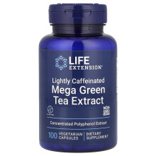 Life Extension, Mega Green Tea -ekstrakti, Vähäkahvinen, 100 kasvissyönti kapselia (725 mg per kapseli)