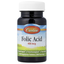 Carlson Folsyre, 400 mcg, 300 Vegetarian Tablets