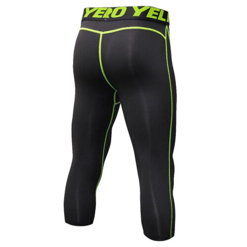 Men's compression capri pants cool dry 3/4 length 1