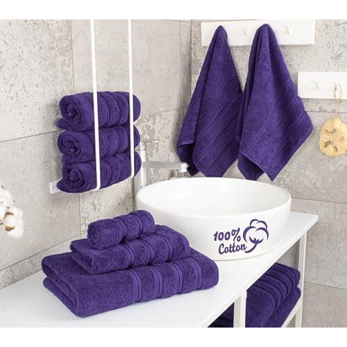 Conjunto de toalhas turcas de algodão com 6 peças, 600 g/m² 1
