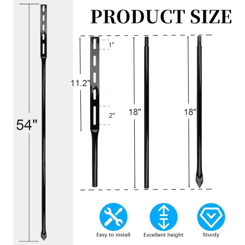 2er-Pack robuste Metall-Gartenschildpfähle, 137 cm 2