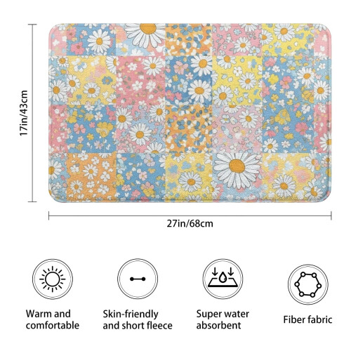 Tapete de banheiro Pioneer Flower Floral Antiderrapante 17x27 polegadas 2