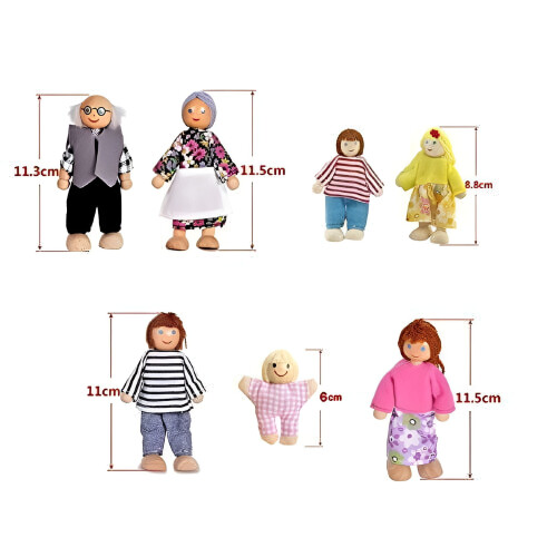 Conjunto de 7 Bonecos de Madeira para Crianças 2