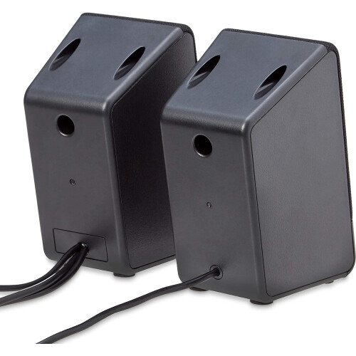 USB-Powered Computer Speakers for Desktop or Laptop PC with Volume Control, Plug-N-Play, Black 2