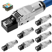 CAT 8 RJ45 Connector Network Connector for Rigid LAN Cable Installation Cable Ethernet LAN Connector,10 GBit/S,AWG 22-26