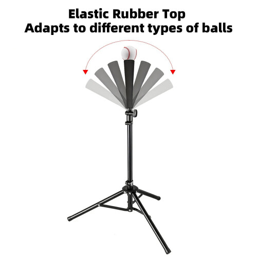 Baseball Hitting Tee with Elastic Rubber Top, 70-118 cm 1