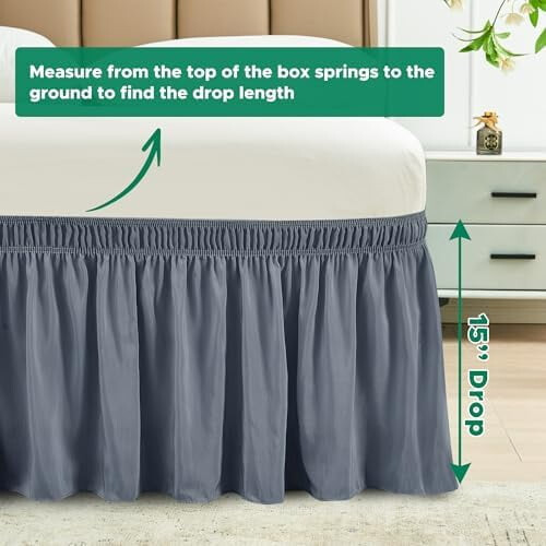 Bettrock für ein Queensize-Bett mit Rüschen, 30 cm Fallhöhe, Polyester 2