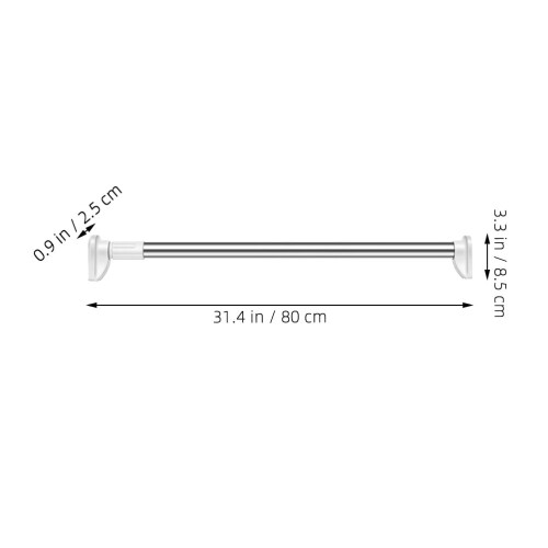 Barre de penderie réglable en acier inoxydable 1