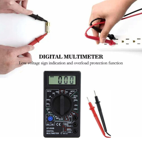 DT-830B Multimeter LCD Auto Range Digital Voltmeter Ohmmeter Tester LCD Aut N7A3 1
