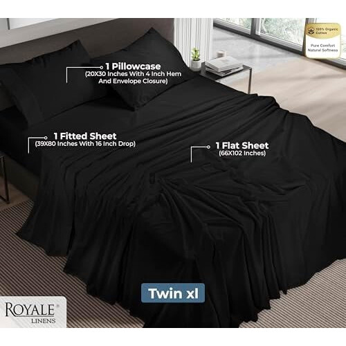 100% bomuld queen size sengetøjssæt - Percale, 4 dele 1