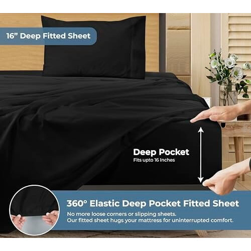 100% bomuld queen size sengetøjssæt - Percale, 4 dele 2